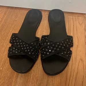 VINCE CAMUTO Black Studded Flats